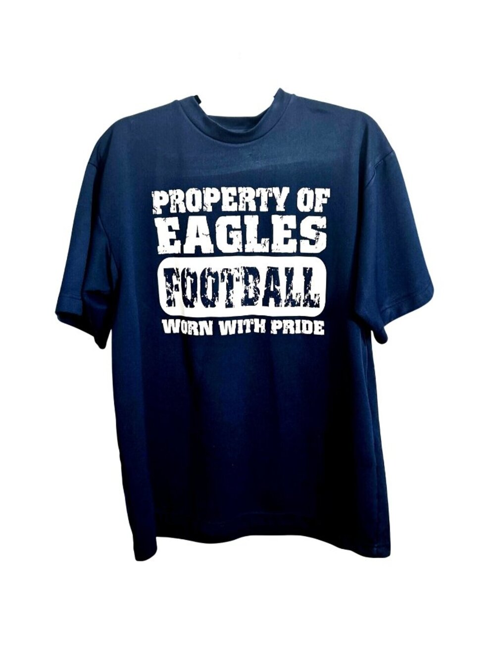 "Property Of Eagles Football" Navy Blue Tee Shirt M